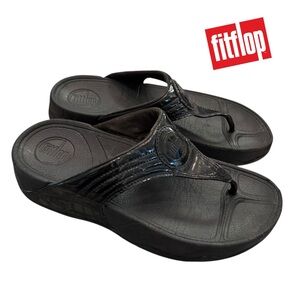 FitFlop Walkstar 3 SN 029-001 Black Comfort Flip Flop Sandals 5